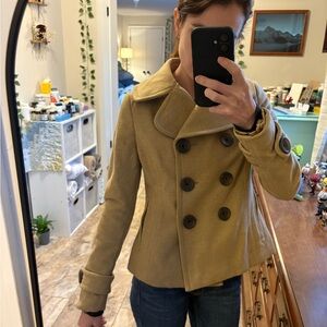 Vintage Banana Republic Wool Y2K Tan Pea Coat